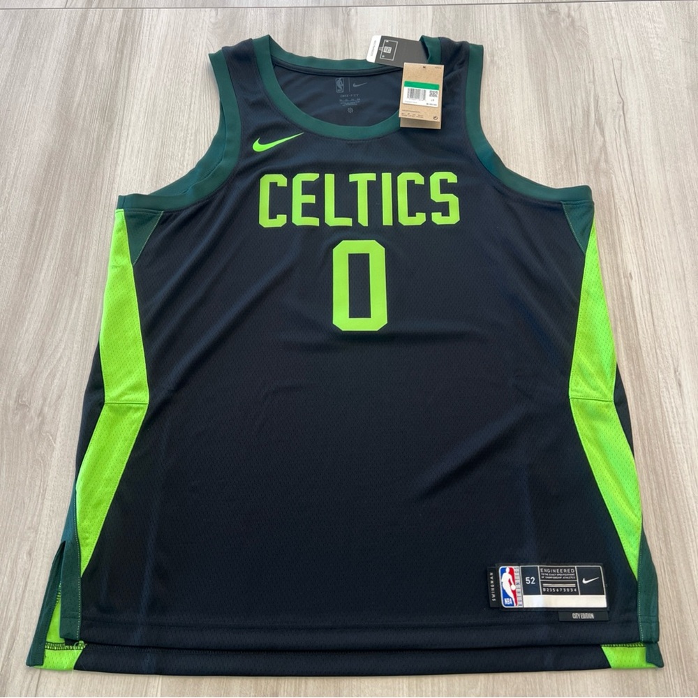 Jayson Tatum 2024-2025 Boston Celtics City Edition Black Jersey #0 Size 52 XL